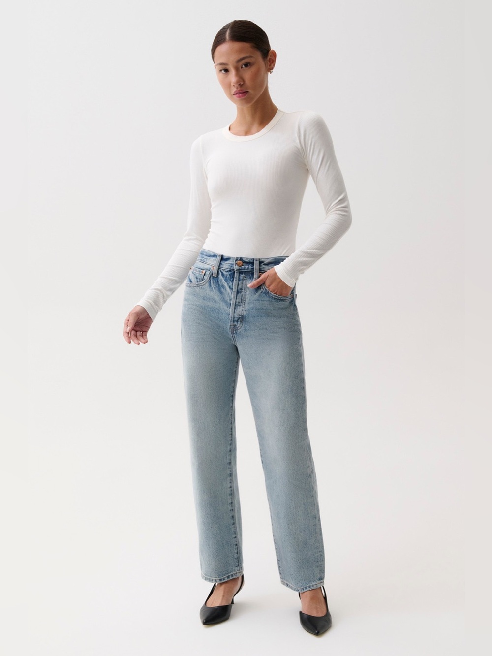 Pistola Cassie Super High Rise Straight Jeans